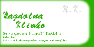 magdolna klimko business card